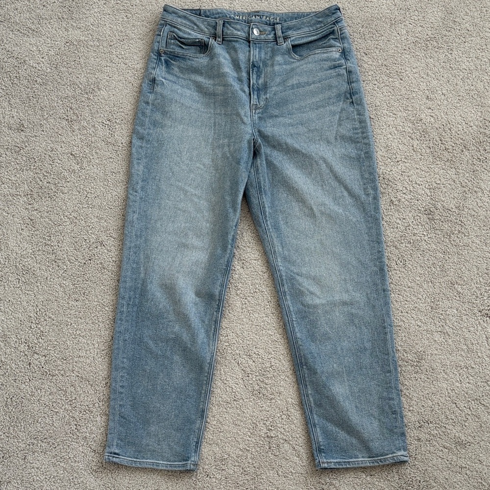 American Eagle Outfitters Straight Leg Jeans - Light Blue Wash